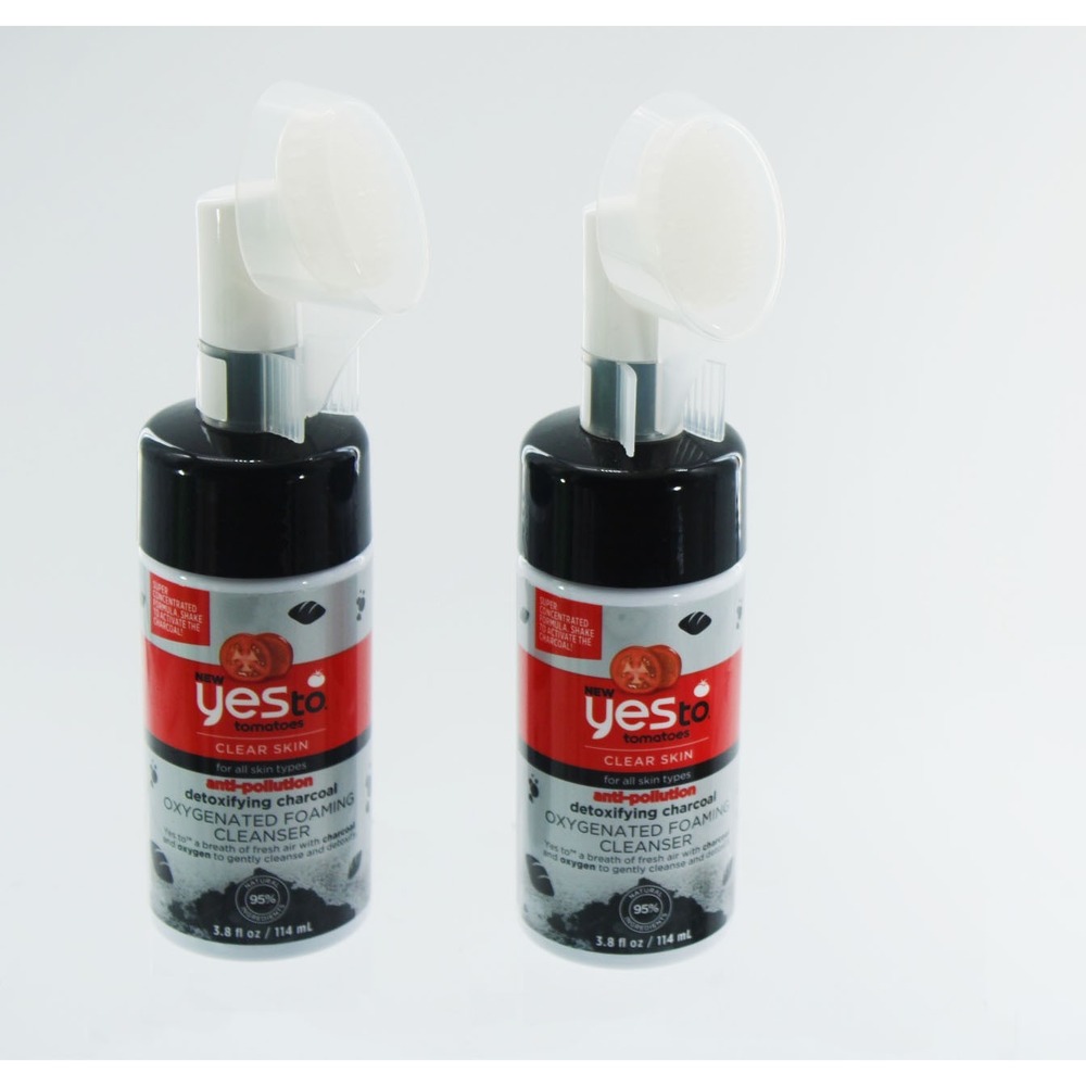 2 Pack Yes To Tomatoes Detoxifying Charcoal Oxygenated Foaming Cleanser 3.8oz